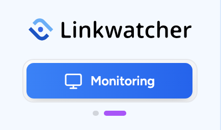 The left sidebar with the Monitoring and Marketplace mode toggle under the Linkwatcher logo